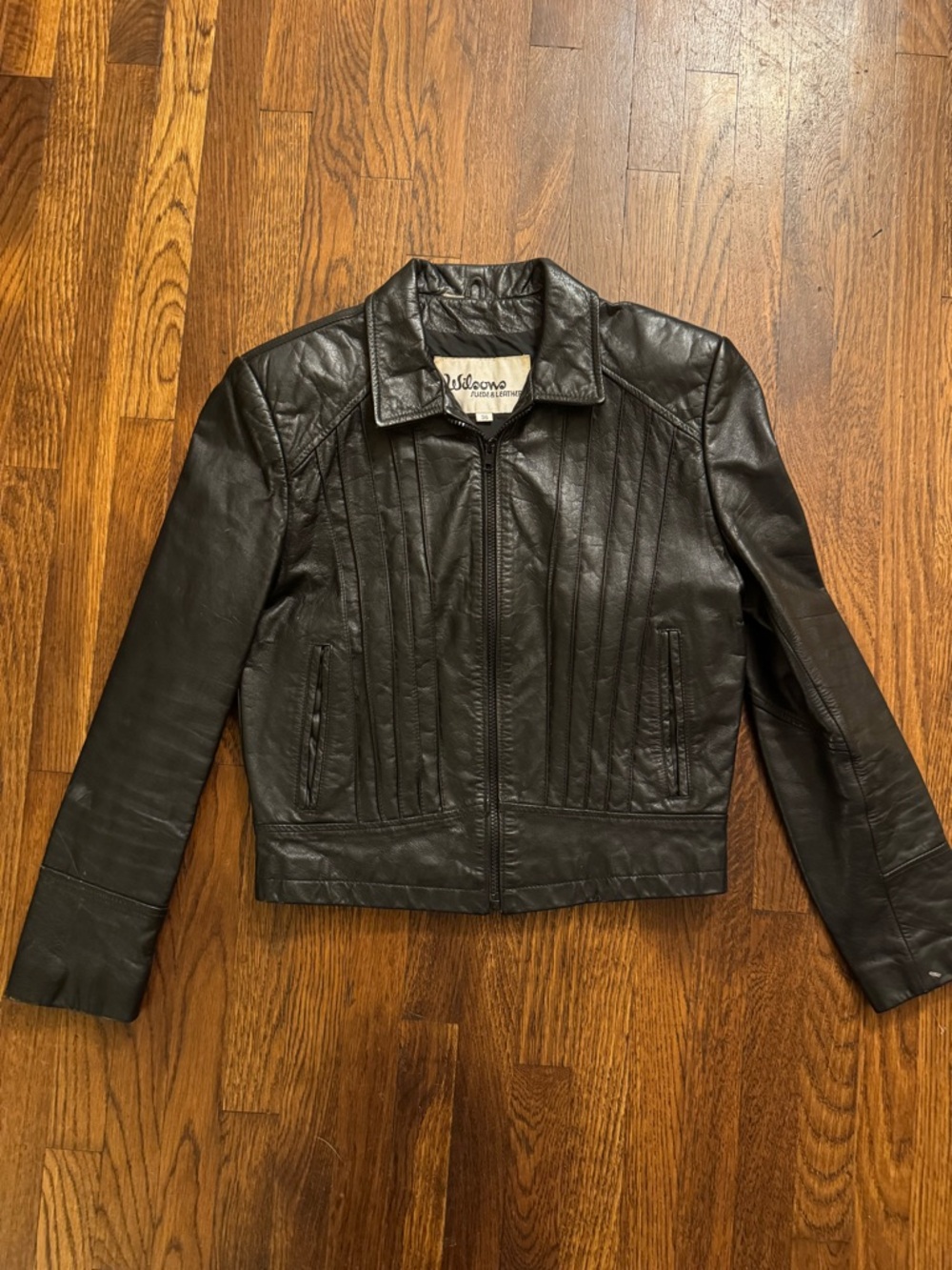 Vintage Wilson’s suede and leather womens pleated jacket size 36